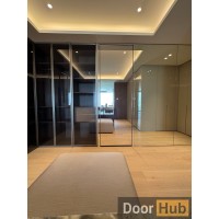 Concealed Mirror Door with Royal Black Anodized Profile – Developer Supply UAE